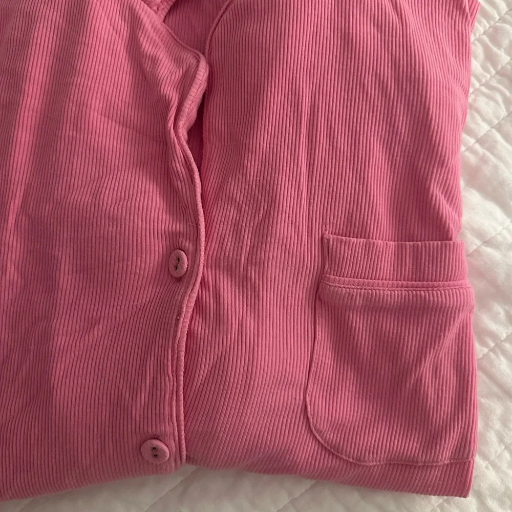 SKIMS bubblegum pink ribbed pajama set - Picture 4 of 6